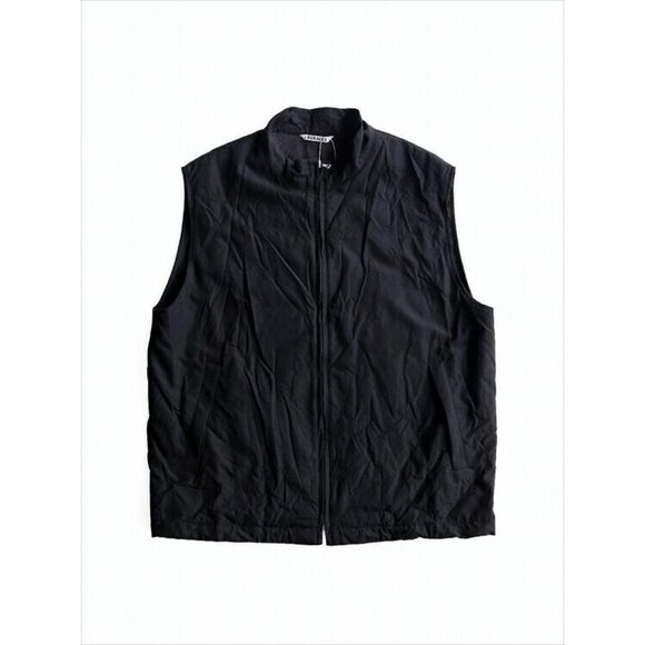 Auralee Quilted Wool Vest With High Collar - NWT